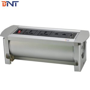 China CE Rohs approval manual rotate aluminum alloy multimedia desktop socket box on sale