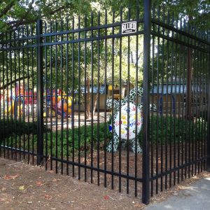 China Galvanized Wrought Iron Garden Steel Tubular Fencing on sale