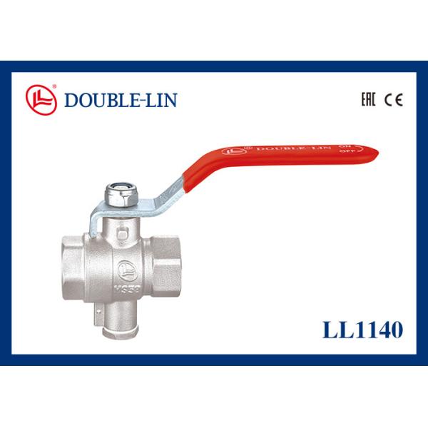Quality 1/2 " To 1 1/2 "  16 Bar Brass Ball Valve With Probe Connection With Flat Lever Handle wholesale