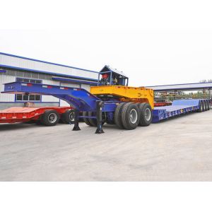 150t Low Bed Semi Trailer For Heavy Machine Transport ABS Anti Lock Braking