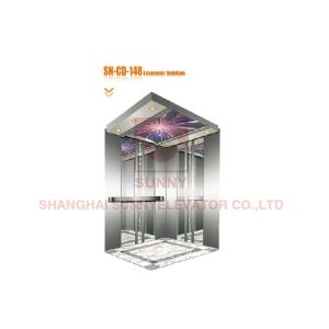 Stainless Steel Home Passenger Elevator Cabin With Mirror Etching Design