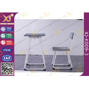Plastic Seat Study Desk And Chair Set In Grey Color Customized Height