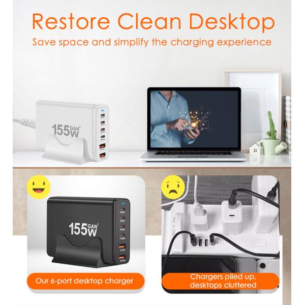 12V 2.5A Portable Fast Charging Station Pd Charger Adapter Laptop Notebook 6 in 1 Type C Hub