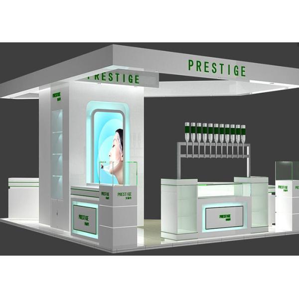 Quality Wooden Cosmetic Display Cabinet With LED Lighting , Makeup Display Shelves wholesale