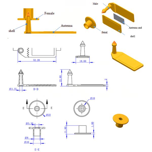 Livestock Management TPU UHF Alien H3 Chip Sheep Ear Tag