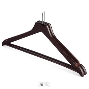 1.3cm Brown Anti Theft Coat Hangers , Sling Gap Wooden Hotel Hangers