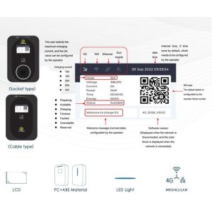 1 / 3 Phase Wallbox Home EV Charging Station 220V / 380V With OCPP 1.6 WIFI 4G
