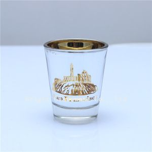Cheap custom plated color glass candle holder with laser logo for decoration for sale