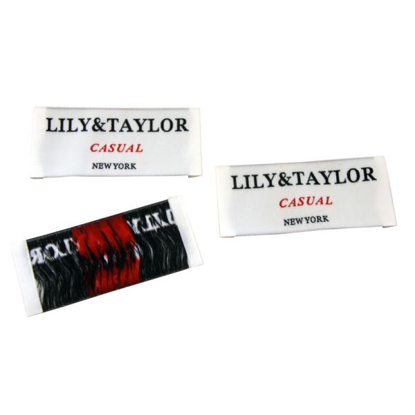 Quality 30D Yarns Printed Clothing Labels Washable For Gifts , 8cm x 2cm wholesale