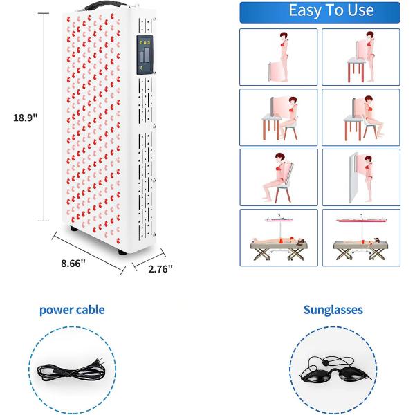200LEDs Red Light Therapy Device 1000W 660nm 850nm Red Near Infrared Light Therapy