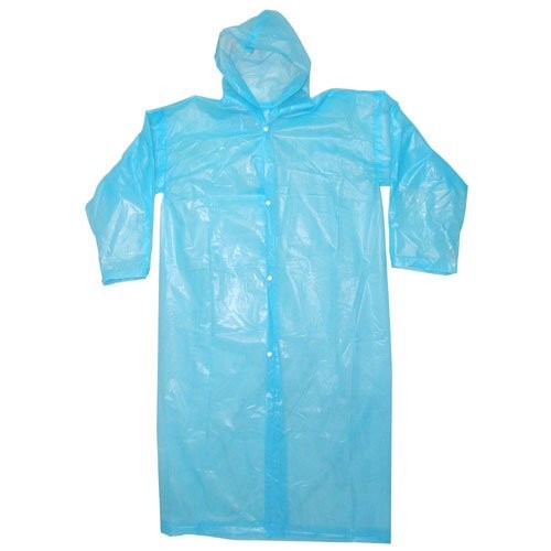 Quality Disposable Lab Coats Plastic Rain Ponchos With Hood / Buttons wholesale