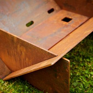 Detachable Corten Steel Wood Burning Fire Pit Table Portable 510mm