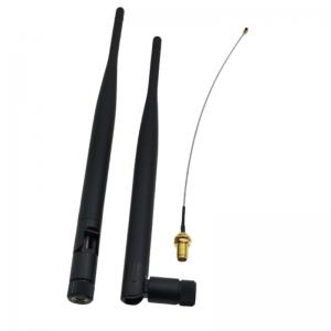 China Long Range 2400mhz Wifi Antenna 5dBi Wireless Rubber Whip With UFL SMA Connector on sale
