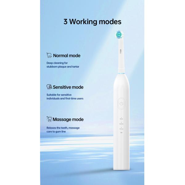 3 Working Modes IPX7 Waterproof Rotating Electric Toothbrush