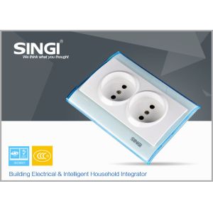 Firmly structure 16A Double Wall Switch Socket with transparent plate