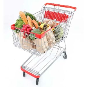 Plastic Supermarket Accessories Grocery Folding Shopping Cart Customzied