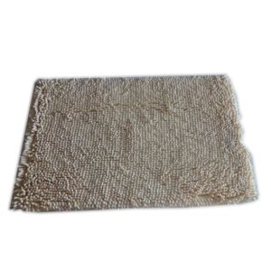 Polyester Chenille Bath Rugs with Foam PVC Backing , White