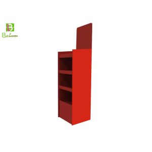 Red Retail Cardboard Display Shelves , 4 Tire Cardboard Pallet Display Hot