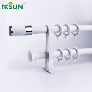 High Quility Aluminum Window Curtain Rod With Brackets Fittings Set And Finials For Living Room