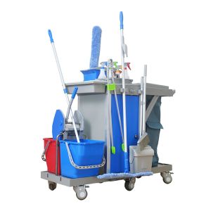 CE Approved Janitorial Cleaning Tools Plastic Custodial Cleaning Carts