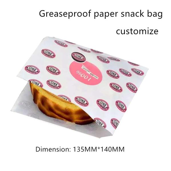 Square PE Coated 55gsm Wrapping Paper Bag For Burger