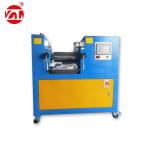 PLC Type Two Roll Mill Machine , Yellow & Blue Color Customized Lab Mixing Mill
