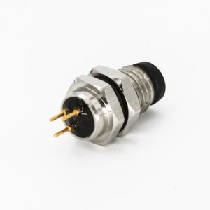 PCB M8 Panel Mount Connector Straight A Coding Male 3/4/5/6/8Pin Front Mounting