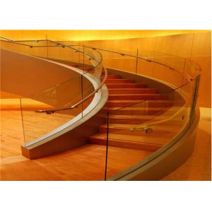Cheap Prefabricated Building Curved Stairs Laminated Glass Tread DIY Installation For Villa for sale