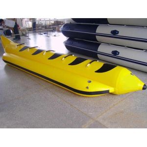 Yellow And Black Inflatable Small Banana Boat For 3 People , Inflatable Water