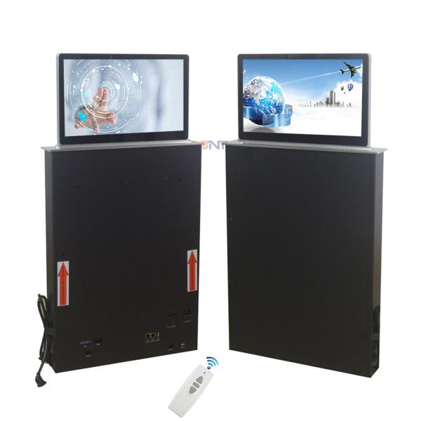 Quality Conference room double screen computer lcd monitor lift mechanism with two side screen wholesale