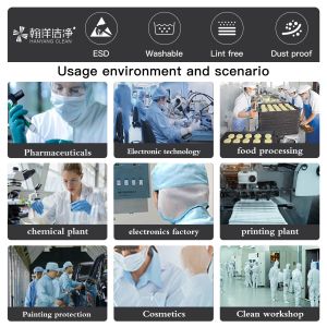 Anti-Static ESD Cleanroom Coverall with Adjustable Waist and Zipper Fasten for