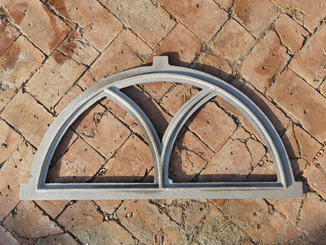 Antique Architectural Cast Iron Windows Salvage Half Moon Shape H19*W32CM