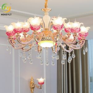 Luxury Atmosphere Home LED Chandelier Simple Bedroom Crystal Hall Chandelier
