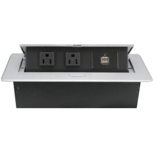 Hidden Worktop Electrical Sockets 226*112*68mm Install Size 2 USB Charger