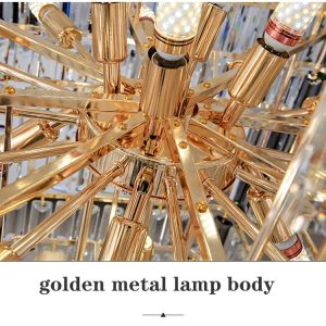 Hardwired Hanging Iron Chandelier Ceiling Crystal Chandelier