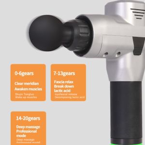 Silver Cordless Muscle Massager 6Hr Rechargeable Deep Tissue Percussion Massager