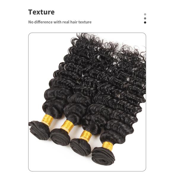 Single Drawn 8a Natural Peruvian Deep Wave Hair Bundles 8inch