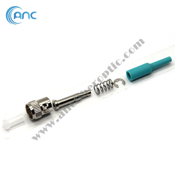 ST Fiber Patch Cord Connector Multimode / Singlemode Zinc Alloy For 0.9mm Cable