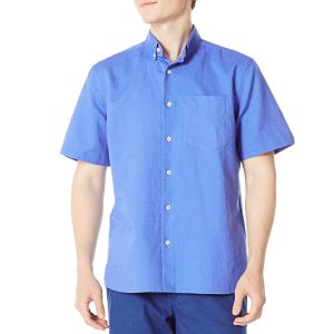 Men'S 52% Linen Breathable Short Sleeve Shirts Solid Color Button Down Shirts