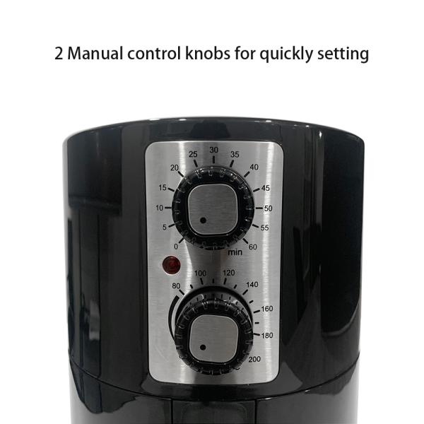 2L Electric Air Fryer With 2 Manual Control Knobs 2QT Household No Oil Home Cooking Fryer