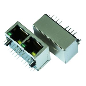 China ARJM12A2-811-BA-EW2 1x2 Port Rj45 Connectors 5G Base - T Dual Magnetic Jack on sale