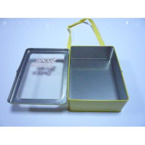 Lunch Food Metal Tin Container With Bandle / Biscuit Hinge Boxes