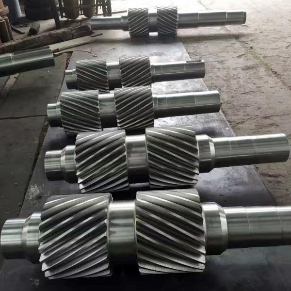 Custom-made 40CrNiMoA Steel Double Helical Gear Shaft with Gear Milling for