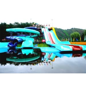 6m Tower Height Fast Flowing High Speed Water Slide For Resort