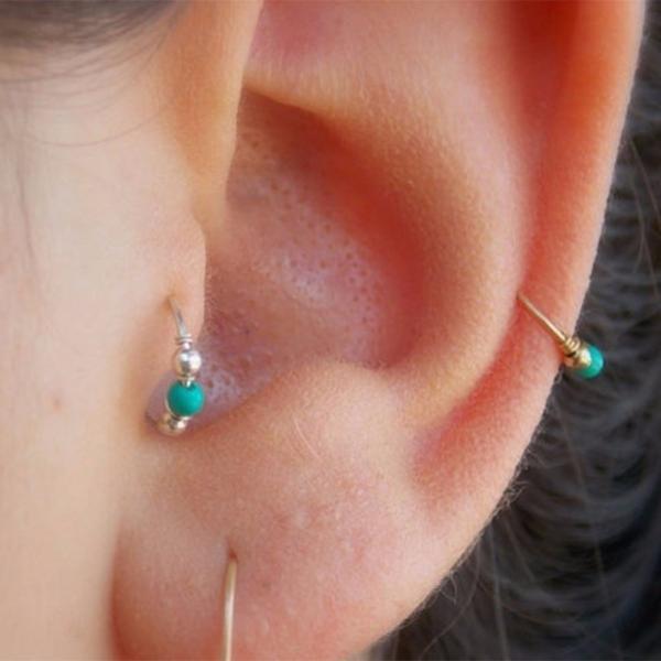 Fashion Retro Round Beads Nose Ring Nostril Hoop Body Piercing Jewelry