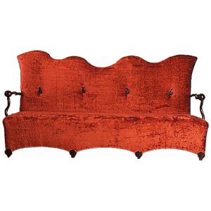 China Nordic Leisure Wave Shape Two Seat Hotel Room Sofa Colorful  Fabric Wooden Frame on sale