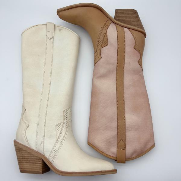 soft cow suede leather with soft embroidery canvas,pointed toe high ankle Womens Dress Boots