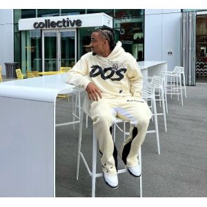2 Pieces Casual Tracksuit ODM 100% Cotton Plain Dyed For Men