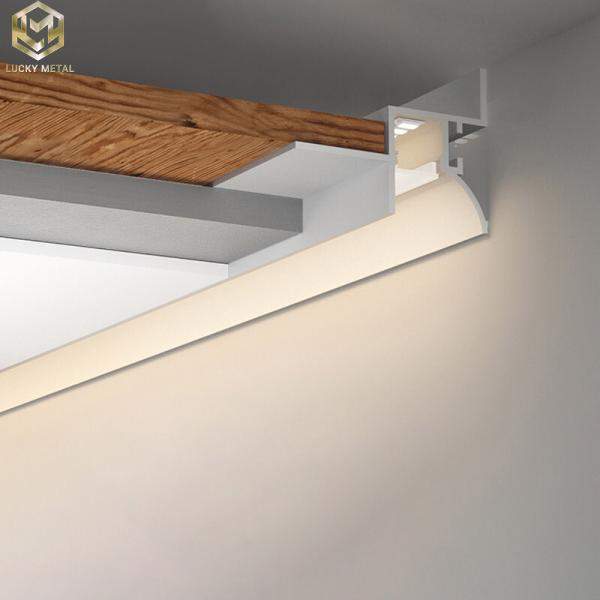 Angled Aluminium Strip Light Channel Profile 50mm For Flush Mount Lighting
