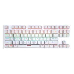 87 Keys Double Injection Keycap Red Axis Wired Keyboard With Metal Panel for